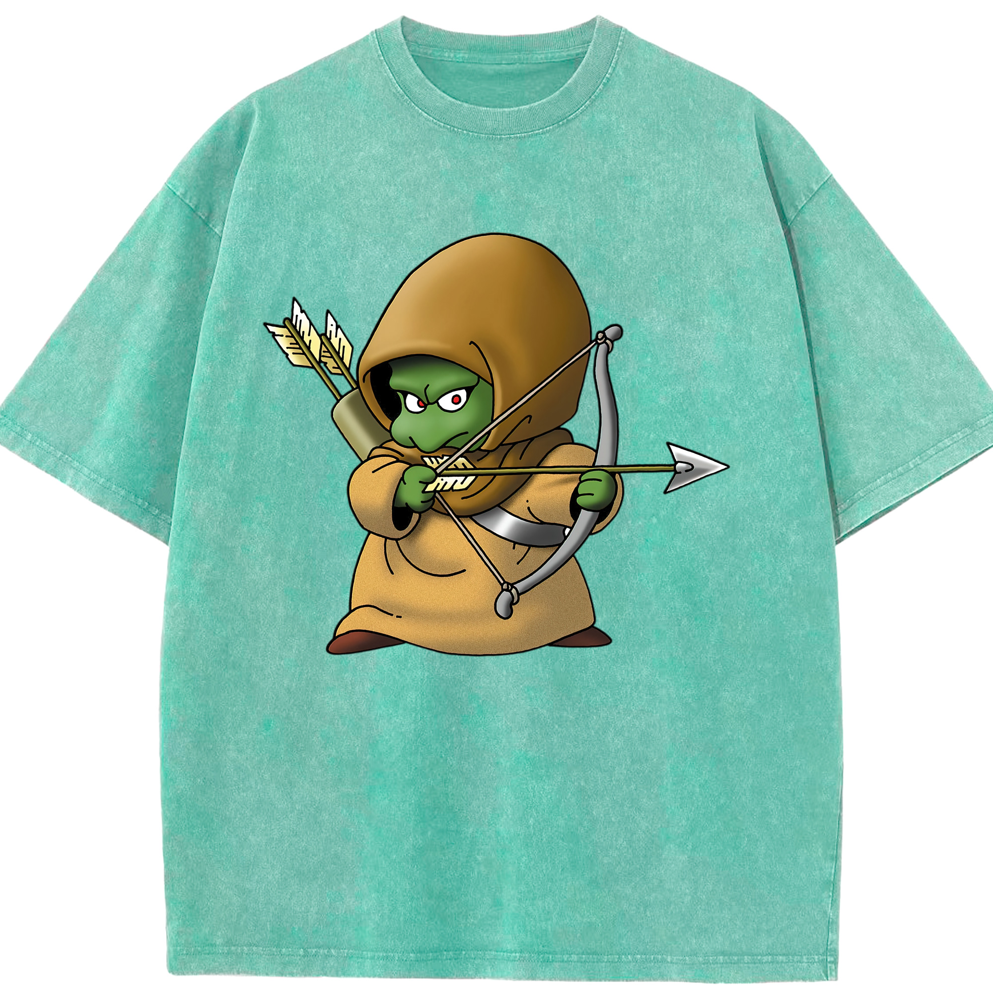 （画像用） ドラゴンクエスト Doragon Kuesuto Dragon Quest 綿100% ヴィンテージ風 半袖Tシャツ（フロントプリント）